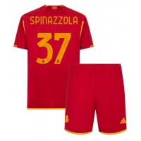 Camiseta AS Roma Leonardo Spinazzola #37 Primera Equipación Replica 2023-24 para niños mangas cortas (+ Pantalones cortos)